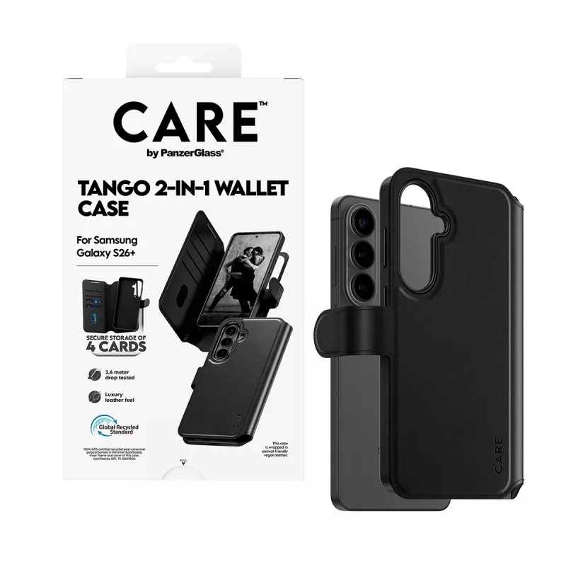 PanzerGlass CARE™ by ® Tango 2-in-1 dėklas su pinigine ir Qi Samsung Galaxy S26+