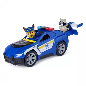 PAW Patrol: Chase Gelbėtojų Policijos Automobilis su 2 Figūrėlėmis, Atbulinės Eigos Veiksmas, Žaislas 3+ Metų