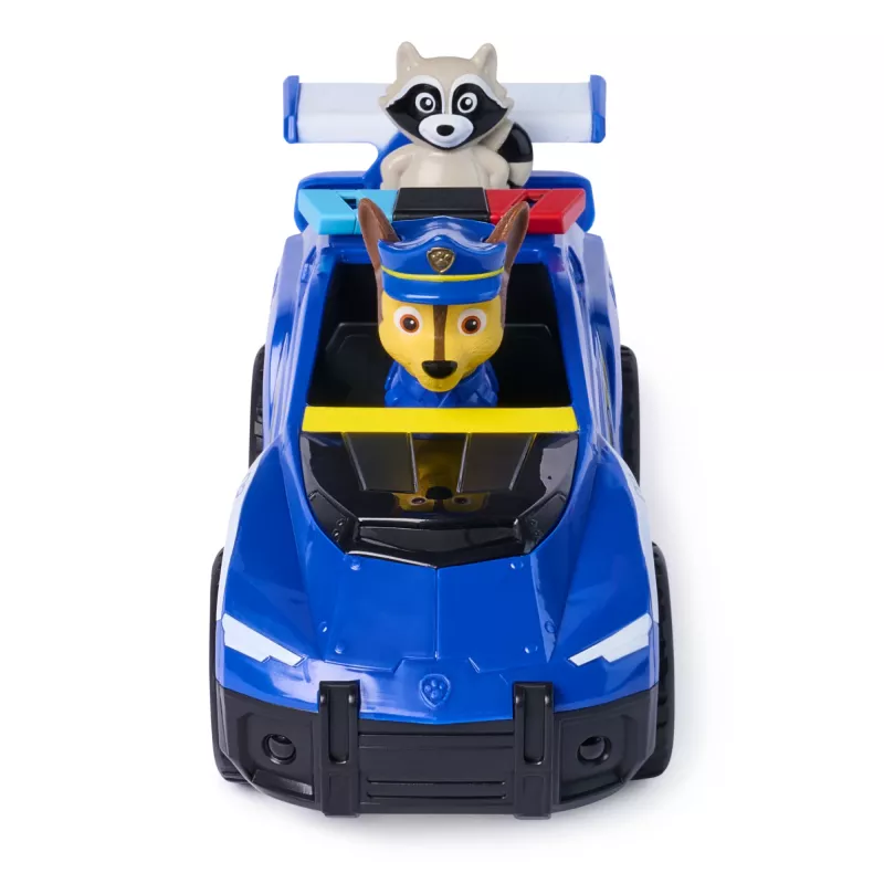 PAW Patrol: Chase Gelbėtojų Policijos Automobilis su 2 Figūrėlėmis, Atbulinės Eigos Veiksmas, Žaislas 3+ Metų