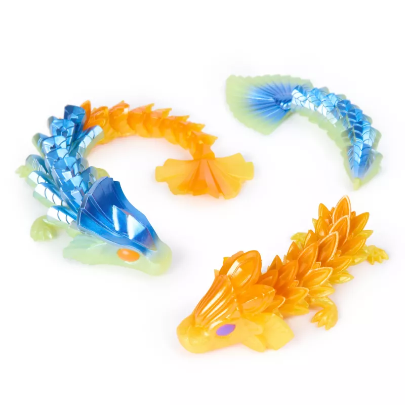 CrystaLynx Dragons 9 colių kolekcinė artikuliuota drakonų figūrėlė vaikams ir suaugusiems, blind box, fidget žaislai namams, biurui ir stalo dekorui (stiliai gali skirtis)