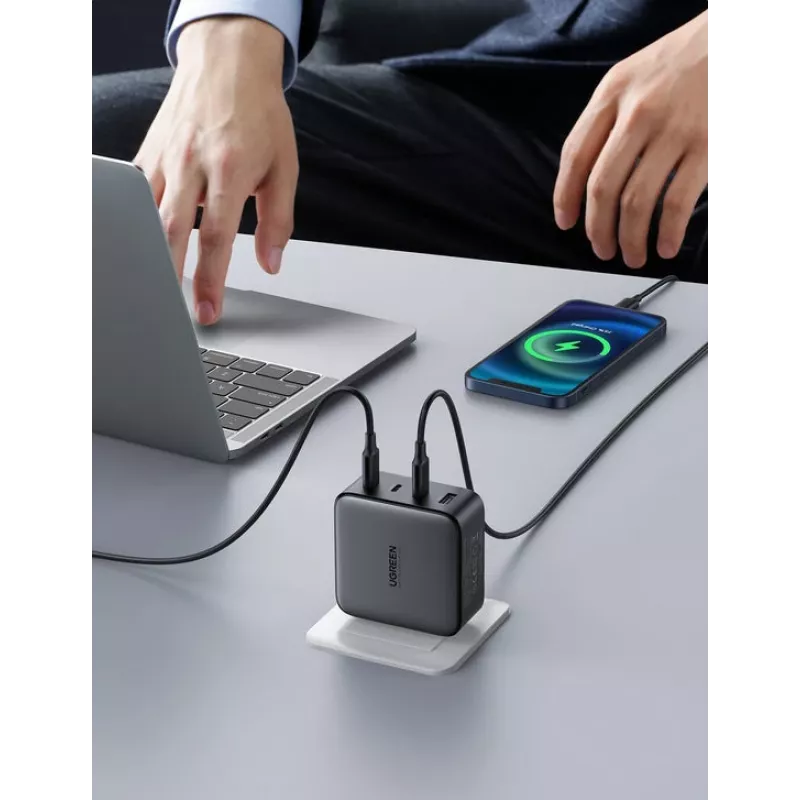 Įkroviklis Ugreen Nexode 100W GaN USB-C USB-A Greitas Įkrovimas 3 Prievadai