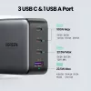 Įkroviklis Ugreen Nexode 100W GaN USB-C USB-A Greitas Įkrovimas 3 Prievadai