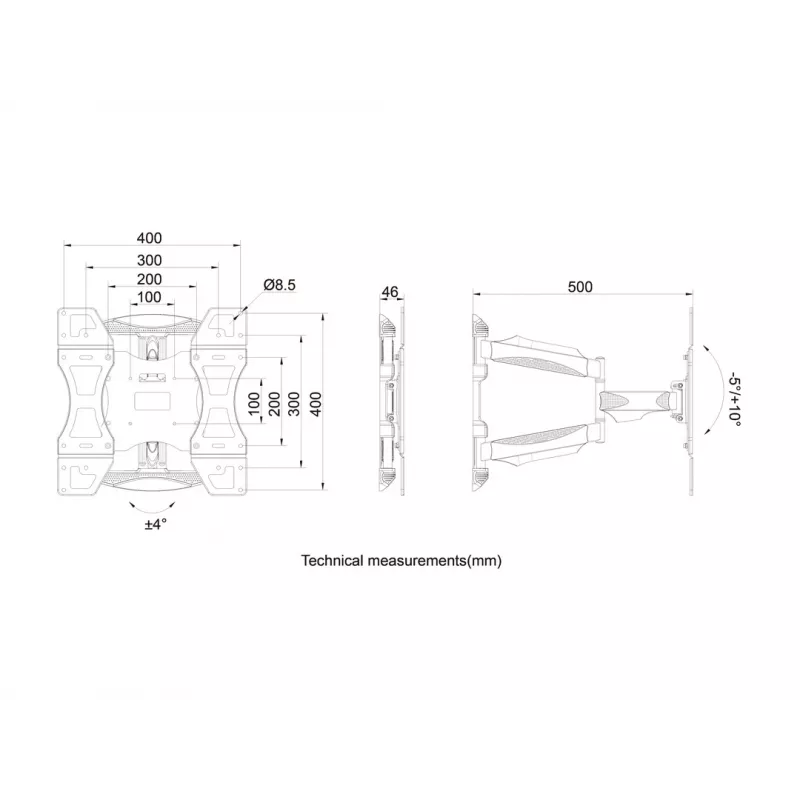 Multibrackets M VESA Flexarm Full Motion Single 400x400 – TV laikiklis