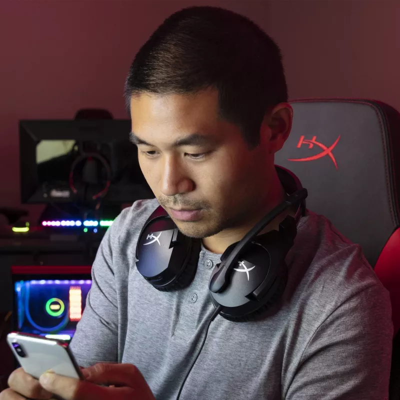 Ausinės HyperX Cloud Stinger S, laidinės, ant galvos, žaidimams, juodos