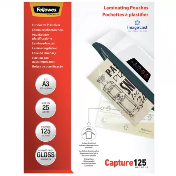 Fellowes ImageLast A3 laminavimo maišelis, 125 mikronų, 25 vnt., blizgus, permatomas