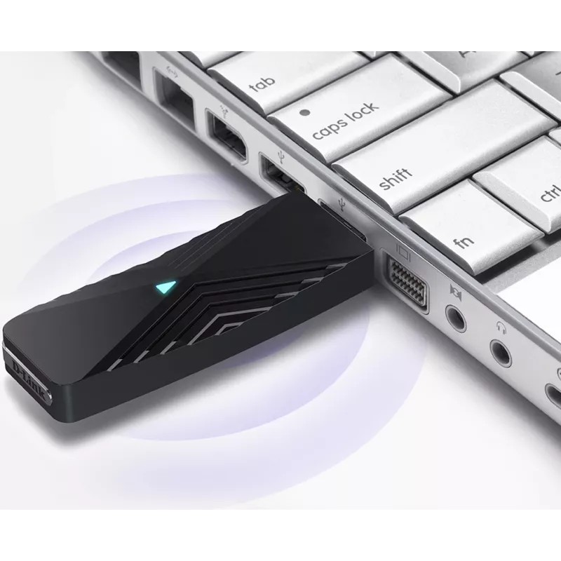 D-Link AX1800 Wi-Fi 6 USB adapteris, belaidis, USB, WLAN, 1800 Mbit/s, juodas