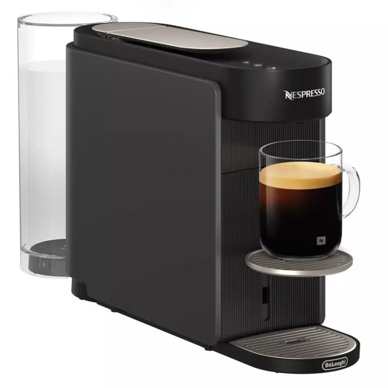 De’Longhi NESPRESSO® Vertuo Pop ENV90.B - Liquorice Black, kapsulinis kavos aparatas, kavos kapsulės, pilka