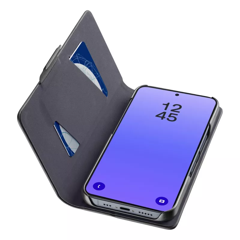 Cellularline BOOK 3 – Samsung Galaxy A37 dėklas knygelės tipo su magnetiniu užsegimu, kortelių kišene ir lengvu išėmimu