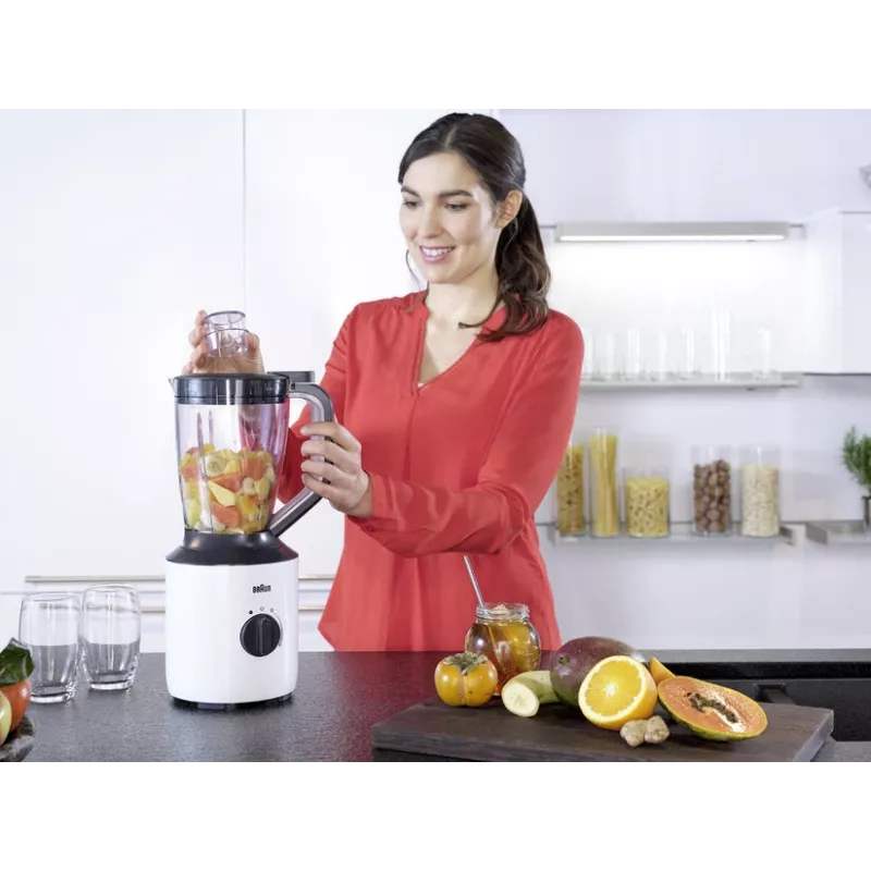 Braun PowerBlend 3 stalinis blenderis 1,5 L 800 W juodas, baltas