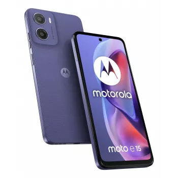 Mobilusis telefonas Motorola Moto E15 16,9 cm (6,67 colio) Dual SIM Android 14 Go edition 4G USB Type-C 2 GB 64 GB 5200 mAh Levandų