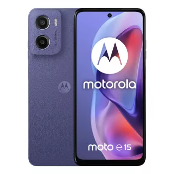 Mobilusis telefonas Motorola Moto E15 16,9 cm (6,67 colio) Dual SIM Android 14 Go edition 4G USB Type-C 2 GB 64 GB 5200 mAh Levandų