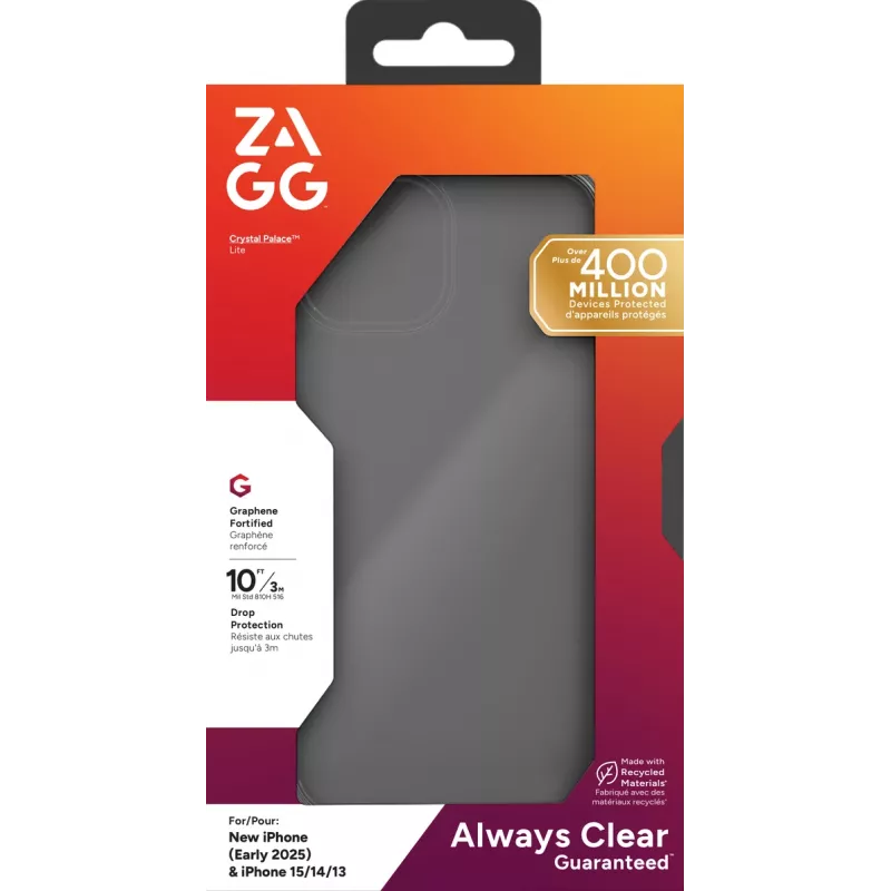 ZAGG Crystal Palace Lite Dėklas Apple iPhone 17e/16e/15/14/13, Skaidrus