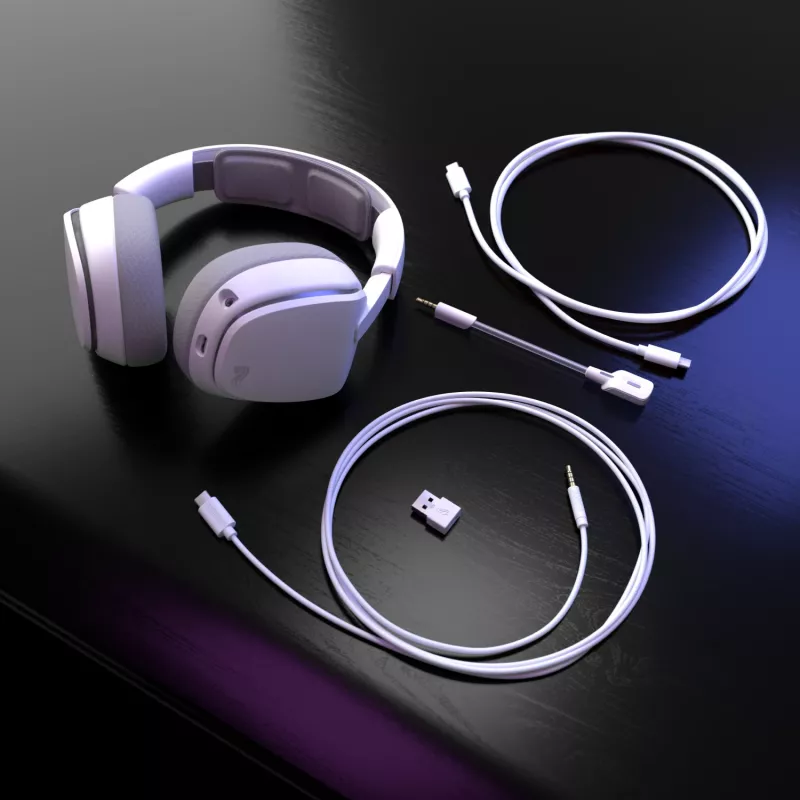 Glorious Gaming GHS Eternal RGB – Stereo RGB žaidimų ausinės, PC, PS5, PS4, Switch, baltos