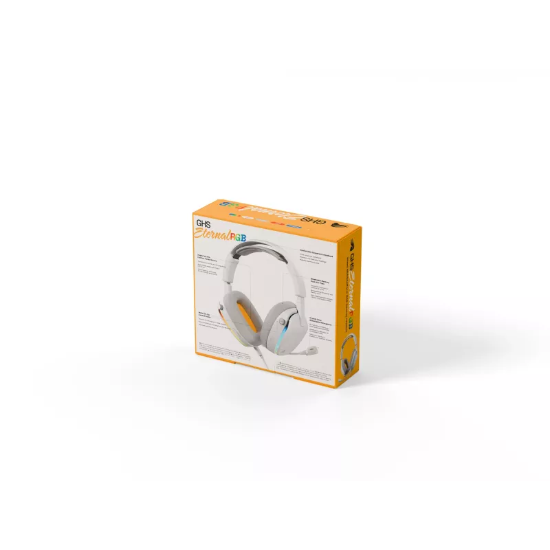 Glorious Gaming GHS Eternal RGB – Stereo RGB žaidimų ausinės, PC, PS5, PS4, Switch, baltos