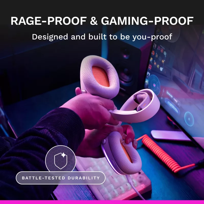Glorious Gaming GHS Eternal RGB – Stereo RGB žaidimų ausinės, PC, PS5, PS4, Switch, baltos