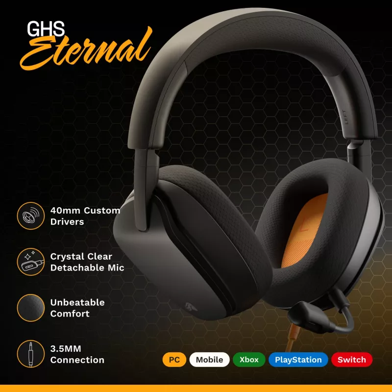 Glorious Gaming GHS Eternal – Stereo žaidimų ausinės PC, PS5, PS4, Xbox, Switch