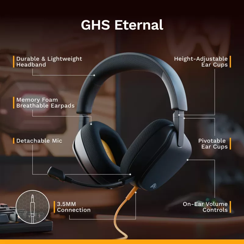 Glorious Gaming GHS Eternal – Stereo žaidimų ausinės PC, PS5, PS4, Xbox, Switch