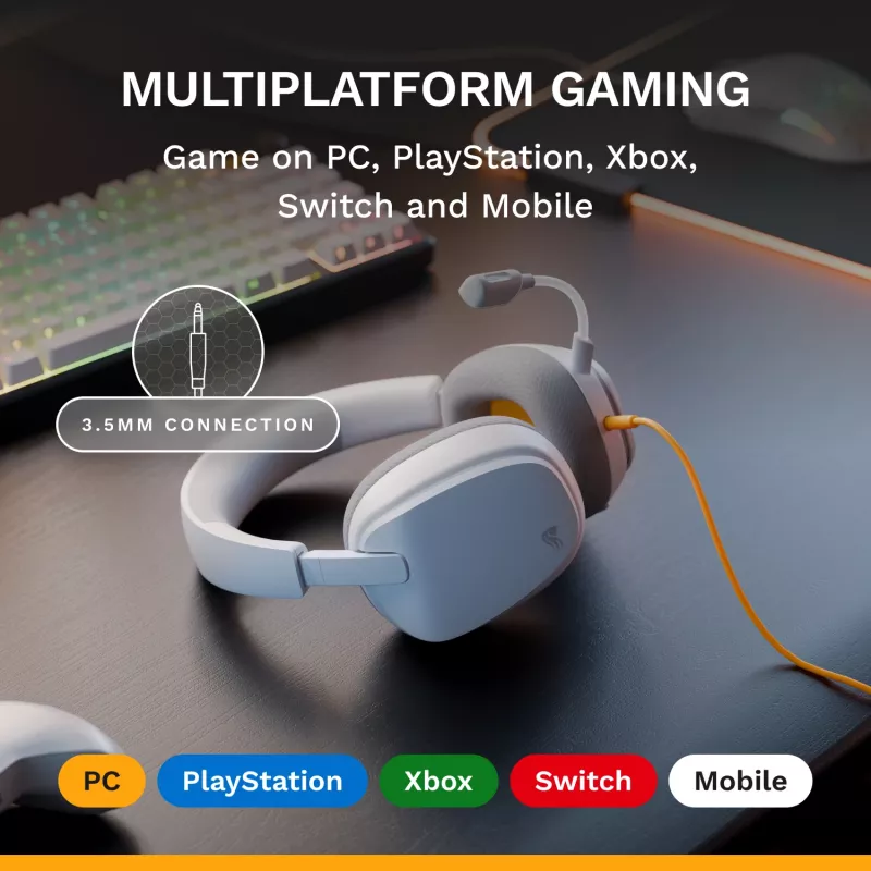 Glorious Gaming GHS Eternal – Stereo žaidimų ausinės, baltos