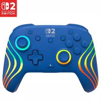 Belaidis ir laidinis žaidimų pultas Turtle Beach Afterglow Wave Blue, skirtas Nintendo Switch 2 – Bluetooth/USB-C, RGB, įmontuota 20 h baterija, 3 m laidas