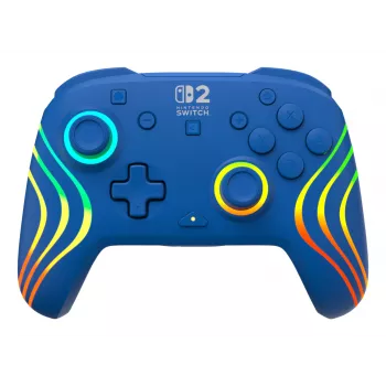 Belaidis ir laidinis žaidimų pultas Turtle Beach Afterglow Wave Blue, skirtas Nintendo Switch 2 – Bluetooth/USB-C, RGB, įmontuota 20 h baterija, 3 m laidas