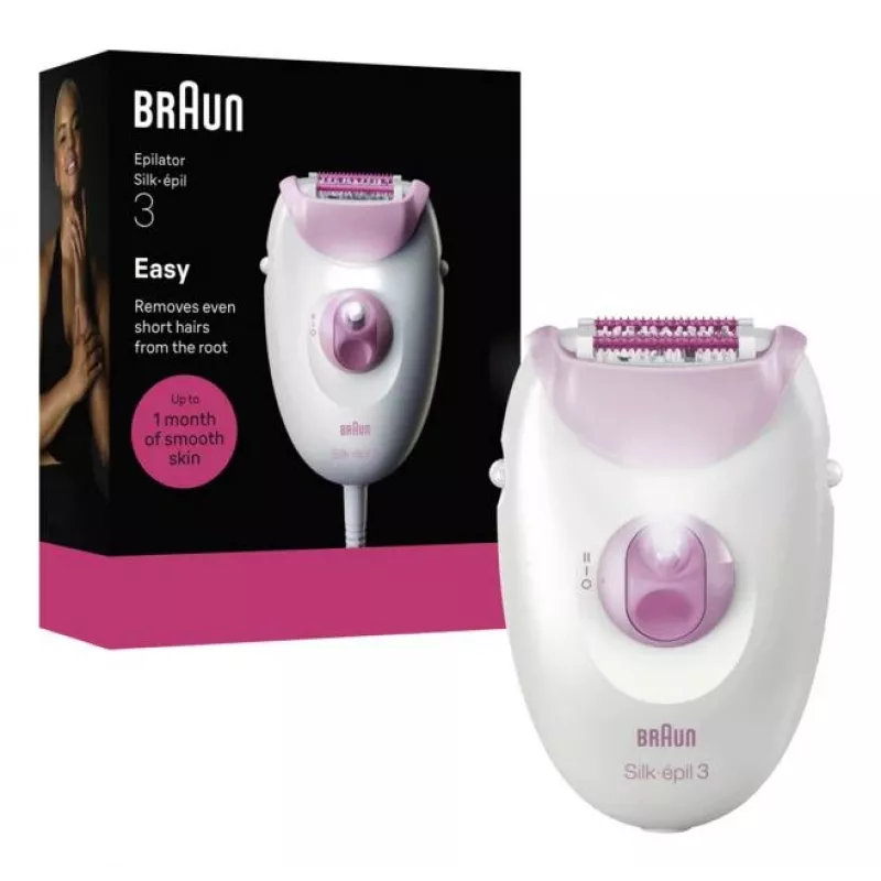 Braun Silk-epil 3-000 epiliatorius 20 pincetų Rožinis