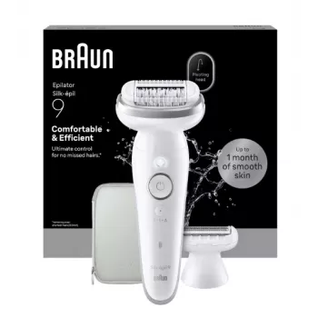 Braun Silk-épil 9 9-030 epiliatorius su 40 pincetų, baltas