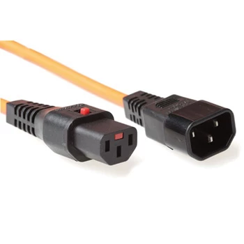 ACT maitinimo laidas su užraktu C13 – C14 oranžinis 3 m PC942 230V 10A