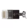 ACT RJ45 (8P/8C) CAT6A ekranuotas modulinis jungtis apvaliam kabeliui su vientisais arba suvytais laidininkais