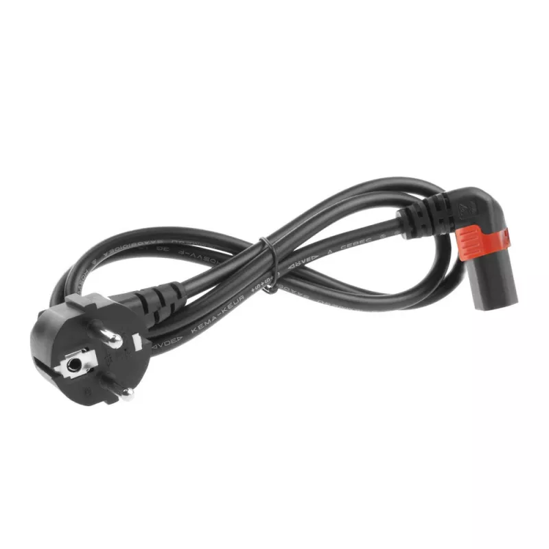 ACT maitinimo laidas CEE 7/7 kampinis kištukas - C13 IEC Lock (aukštyn) juodas 2 m, EL452S