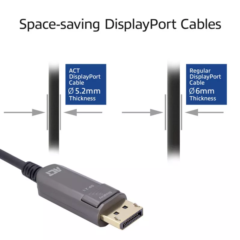 ACT AK4171 DisplayPort kabelis 15 m Juodas