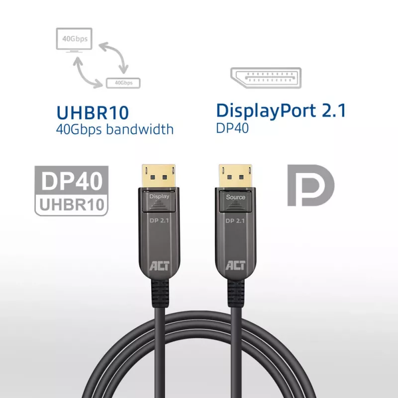 ACT AK4174 DisplayPort kabelis 40 m Juodas