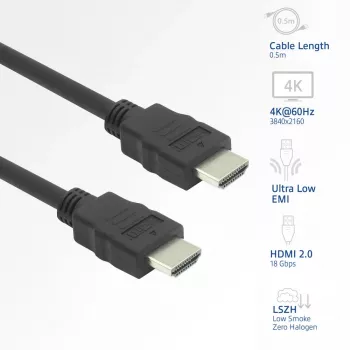 ACT AK3873 HDMI kabelis 2 m HDMI A tipo (standartinis) Juodas