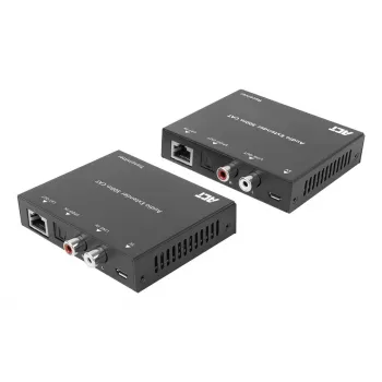 Garsinio signalo praplėtimo rinkinys ACT AC7710 – skaitmeninis/analoginis per Cat5e/Cat6 su DAC, TOSLINK I/O, iki 300 m, maitinamas per USB 5V