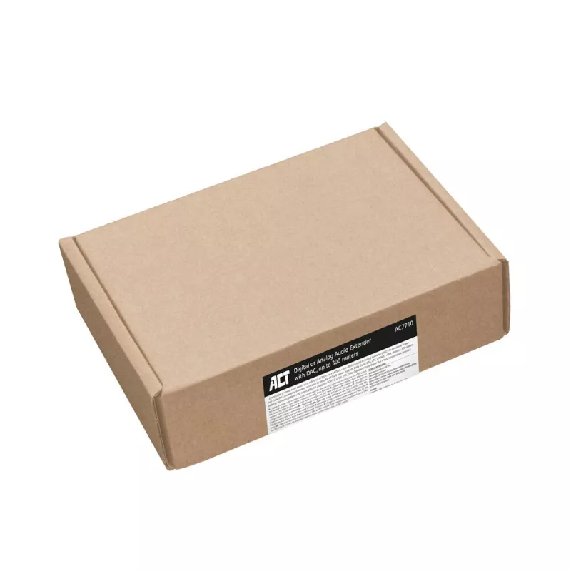 Garsinio signalo praplėtimo rinkinys ACT AC7710 – skaitmeninis/analoginis per Cat5e/Cat6 su DAC, TOSLINK I/O, iki 300 m, maitinamas per USB 5V
