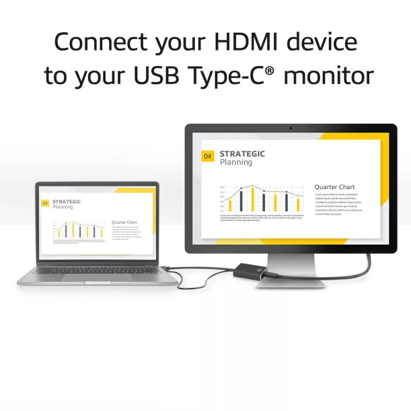Adapteris ACT HDMI į USB Type-C moteriškas, 4K@60Hz, 0,25 m