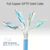 ACT Blue 25 m S/FTP CAT6A B2ca PoE++ 100W vientisas paruoštas montavimo kabelis, RJ45 kištukas – kištukas