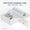 ACT Blue 25 m S/FTP CAT6A B2ca PoE++ 100W vientisas paruoštas montavimo kabelis, RJ45 kištukas – kištukas