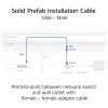 ACT Blue 25 m S/FTP CAT6A B2ca PoE++ 100W vientisas paruoštas montavimo kabelis, RJ45 kištukas – kištukas