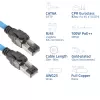 ACT Blue 60 m S/FTP CAT6A B2ca PoE++ 100W vientisas paruoštas montavimo kabelis, RJ45 vyriškas – vyriškas