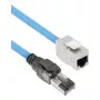 ACT Blue 20 metrų S/FTP CAT6A B2ca PoE++ 100W vientisas paruoštas montavimo kabelis, RJ45 vyriškas – moteriškas
