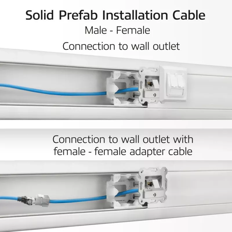 ACT Blue 20 metrų S/FTP CAT6A B2ca PoE++ 100W vientisas paruoštas montavimo kabelis, RJ45 vyriškas – moteriškas