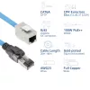 ACT Blue 25 m S/FTP CAT6A B2ca PoE++ 100W vientisas montažinis kabelis, RJ45 kištukas – lizdas