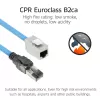 ACT Blue 25 m S/FTP CAT6A B2ca PoE++ 100W vientisas montažinis kabelis, RJ45 kištukas – lizdas