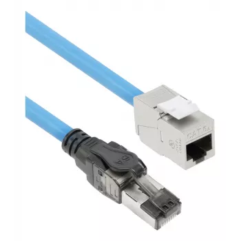 ACT Blue 90 m S/FTP CAT6A B2ca PoE++ 100W vientisas paruoštas montavimo kabelis, RJ45 kištukas – lizdas
