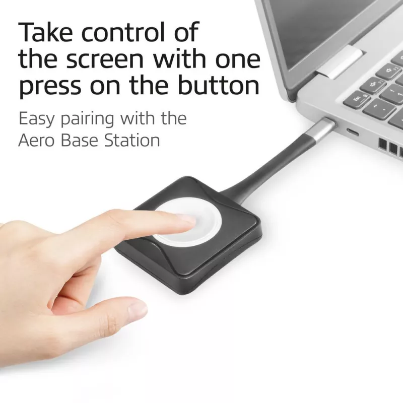 ACT Aero 4K Presenter Button, mygtuko rinkinys, juoda, 1 vnt., 3840 x 2160, Aero 4K belaidė pristatymo sistema, 0 - 40 °C