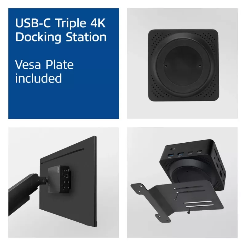 ACT universali USB-C dokų stotelė AC7148, 3x 4K monitoriams, DisplayLink, 135W