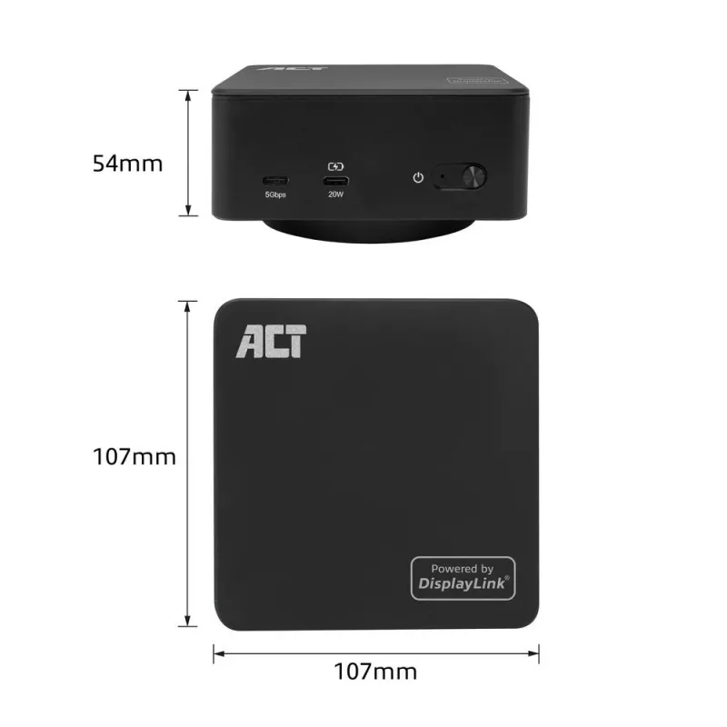 ACT universali USB-C dokų stotelė AC7148, 3x 4K monitoriams, DisplayLink, 135W