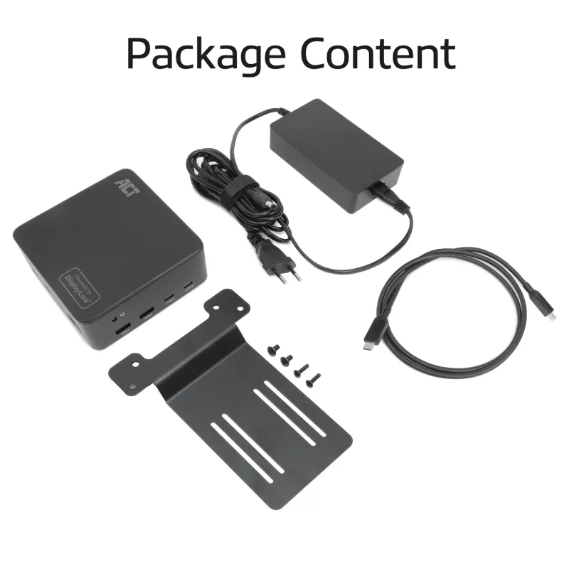 ACT universali USB-C dokų stotelė AC7148, 3x 4K monitoriams, DisplayLink, 135W
