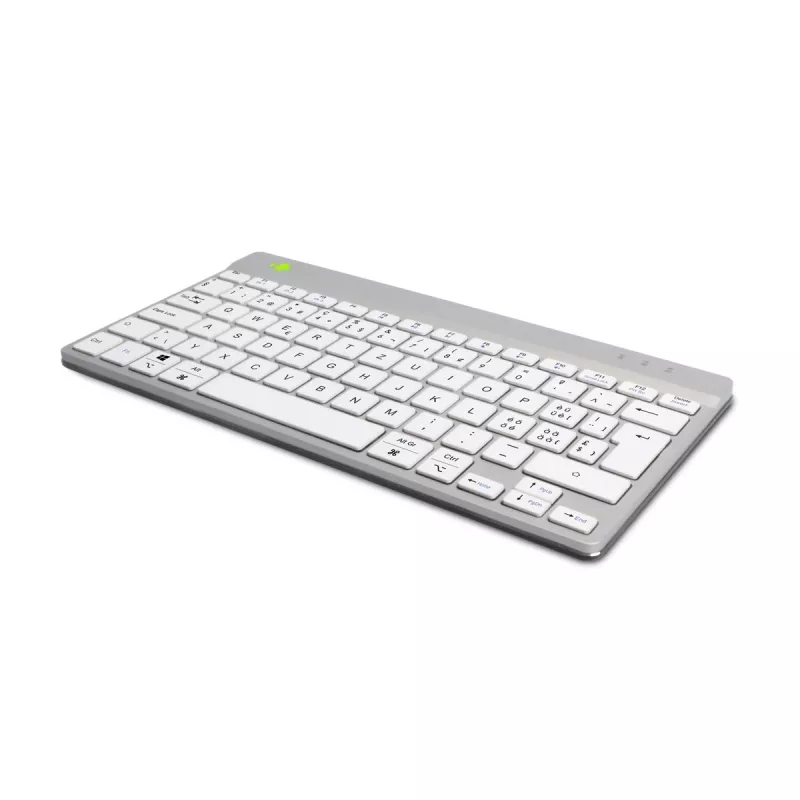 Ergonominė klaviatūra R-Go Compact Break, kompaktiška su pertraukų programine įranga, QWERTZ (CH), Bluetooth, balta