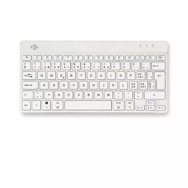 Ergonominė klaviatūra R-Go Compact Break, kompaktiška su pertraukų programine įranga, QWERTZ (CH), Bluetooth, balta